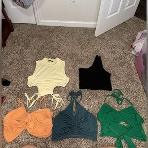 Lot of 5 fashion nova & SheIN crop tops M